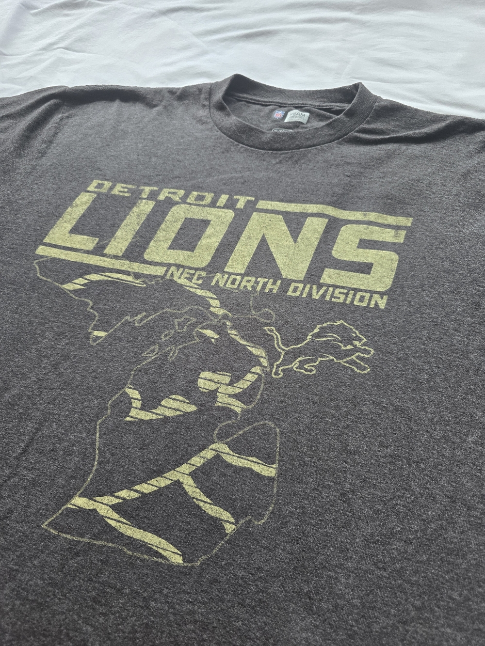 Detroit Lions NFL Mens XL Gray Graphic T Shirt NFC North Football